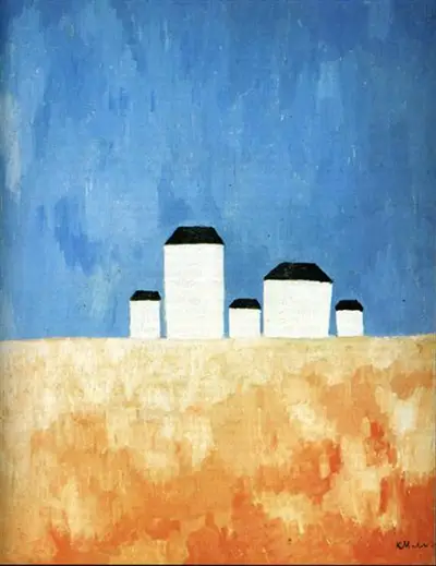 Landscape with Five Houses Kazimir Malevich